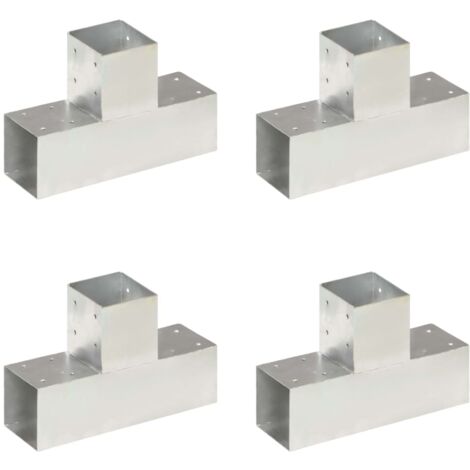 Pfostenverbinder 4 Stk. T-Form Verzinktes Metall 91 x 91 mm vidaXL552932