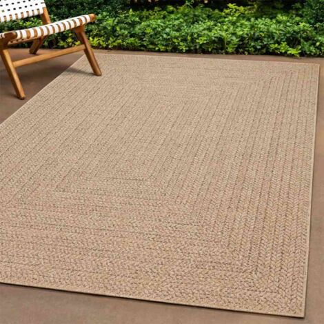 Teppich ZIZUR 120x120 cm Jute-Optik Indoor und Outdoor vidaXL530410