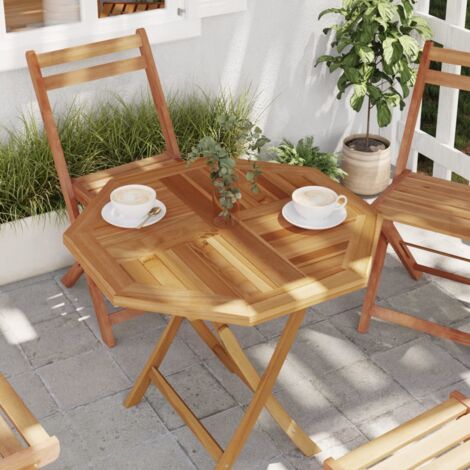 Tischplatte 70x70x2,5 cm achteckig aus massivem Teakholz