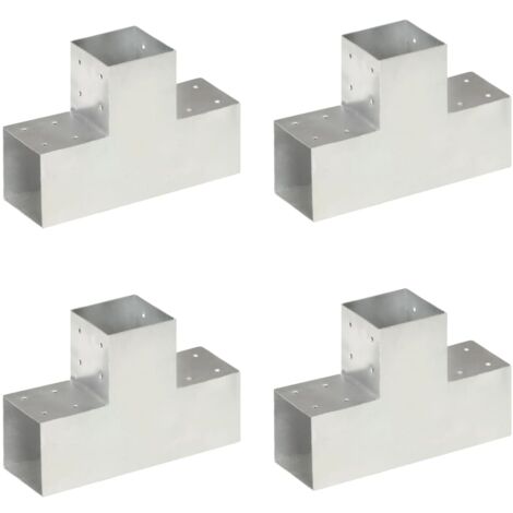vidaXL Pfostenverbinder 4 Stk. T-Form Verzinktes Metall 101 x 101 mm