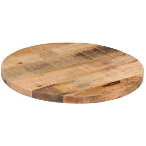 Tischplatte Ø 40x2,5 cm Rund Raues Massives Mangoholz vidaXL591585