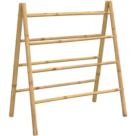 vidaXL Doppel-Handtuchleiter mit 4 Sprossen 90x50x100 cm Bambus