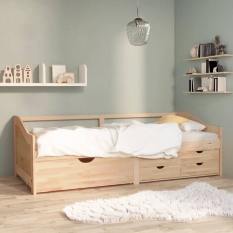 Tagesbett 3-Sitzer Einzelbett Bett für Schlafzimmer mit Schubladen Massivholz Kiefer 90x200 cm DE35288 (1/5)