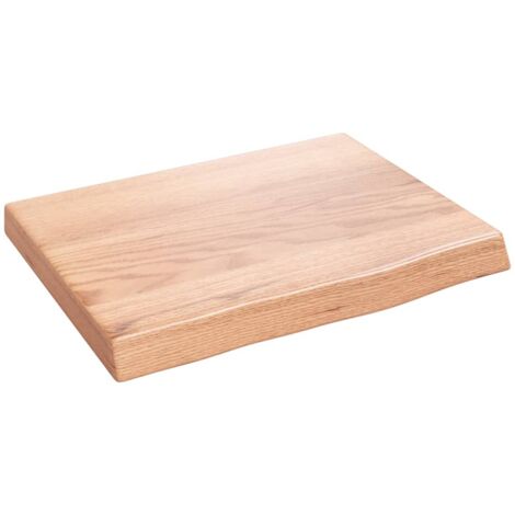 Wandregal,Wandboard,Hängeregal für Wohnzimmer, Schlafzimmer, Flur, Badezimmer Hellbraun 40x30x4 cm Massivholz Eiche Behandelt DTHFF2341741 BonneVie (1/4)