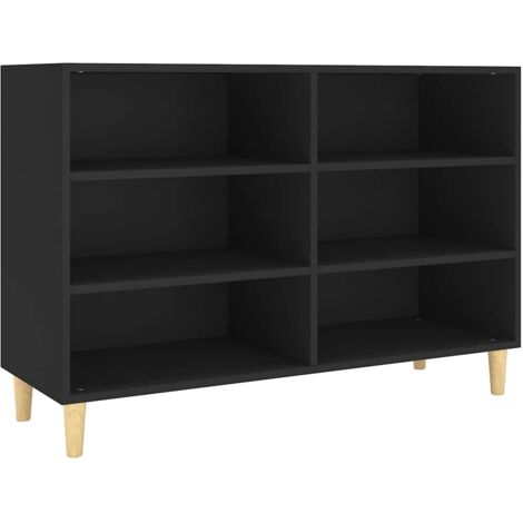 Sideboard  Sideboard  Kommode  Küchenschrank  Aufbewahrungsschrank Schwarz 103,5x35x70 cm Holzwerkstoff NNDG5250 BonneVie
