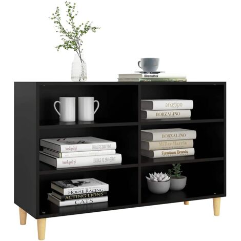 Sideboard  Sideboard  Kommode  Küchenschrank  Aufbewahrungsschrank Schwarz 103,5x35x70 cm Holzwerkstoff NNDG5250 BonneVie