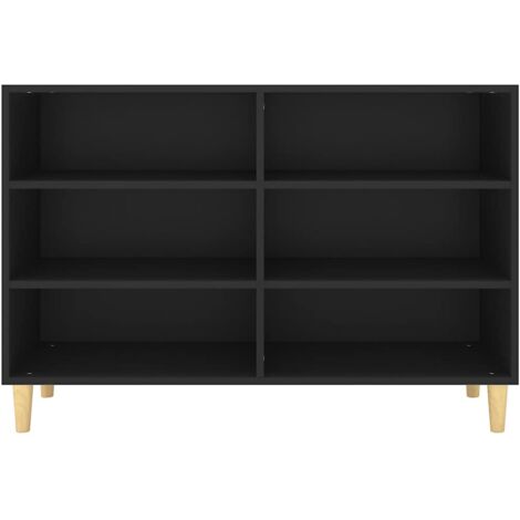 Sideboard  Sideboard  Kommode  Küchenschrank  Aufbewahrungsschrank Schwarz 103,5x35x70 cm Holzwerkstoff NNDG5250 BonneVie