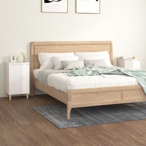 2er-Set Nachttische Nachtschränke Nachtkommoden Beistelltische Hochglanz-Weiß 40x35x70 cm Holzwerkstoff FNTDX918764 BonneVie (1/5)