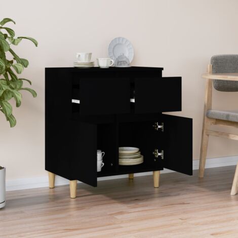 Sideboard  Sideboard  Kommode  Küchenschrank  Aufbewahrungsschrank Schwarz 60x35x70 cm Holzwerkstoff NNDG8747 BonneVie