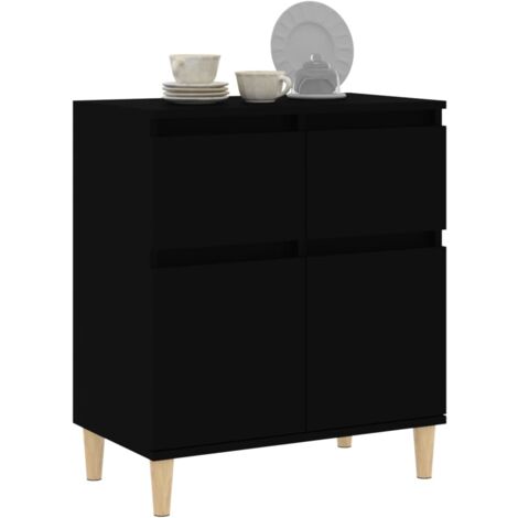 Sideboard  Sideboard  Kommode  Küchenschrank  Aufbewahrungsschrank Schwarz 60x35x70 cm Holzwerkstoff NNDG8747 BonneVie