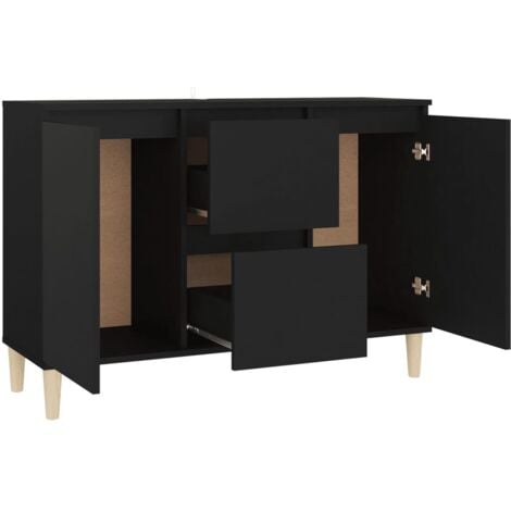 Sideboard  Sideboard  Kommode  Küchenschrank  Aufbewahrungsschrank Schwarz 103,5x35x70 cm Holzwerkstoff NNDG6907 BonneVie