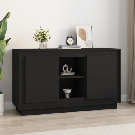 Sideboard  Sideboard  Kommode  Küchenschrank  Aufbewahrungsschrank Schwarz 102x35x60 cm Holzwerkstoff NNDG2203 BonneVie
