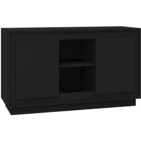 Sideboard  Sideboard  Kommode  Küchenschrank  Aufbewahrungsschrank Schwarz 102x35x60 cm Holzwerkstoff NNDG2203 BonneVie