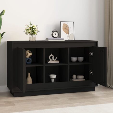 Sideboard  Sideboard  Kommode  Küchenschrank  Aufbewahrungsschrank Schwarz 102x35x60 cm Holzwerkstoff NNDG2203 BonneVie