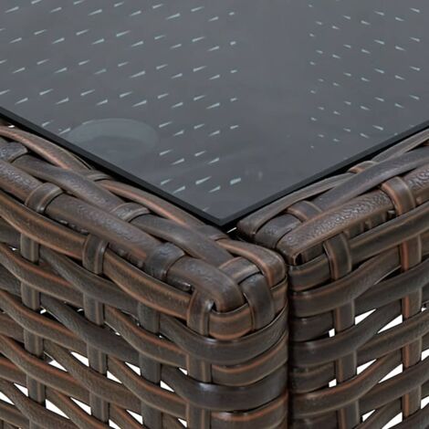 Gartentisch，Terrassentisch，Gartenmöbel，Balkontisch Braun 75x40x37 cm Poly Rattan VMEC594381 BonneVie