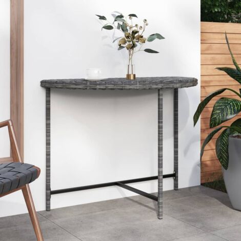 Gartentisch，Terrassentisch，Gartenmöbel，Balkontisch Grau 100x50x75 cm Poly Rattan VMEC141110 BonneVie