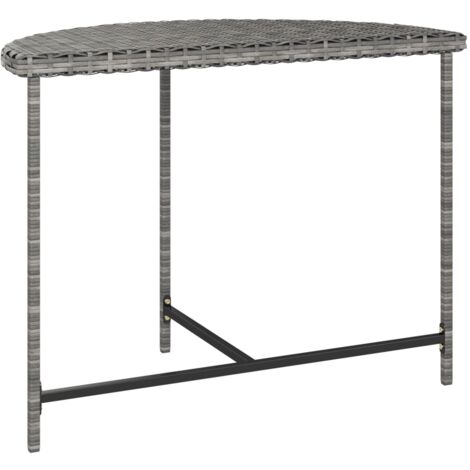 Gartentisch，Terrassentisch，Gartenmöbel，Balkontisch Grau 100x50x75 cm Poly Rattan VMEC141110 BonneVie