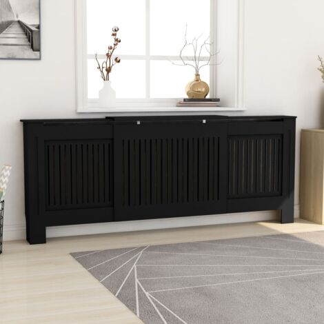 Heizkörperverkleidung，Heizungsverkleidung，Heizkörperabdeckung Schwarz 205 cm CCA177488 BonneVie