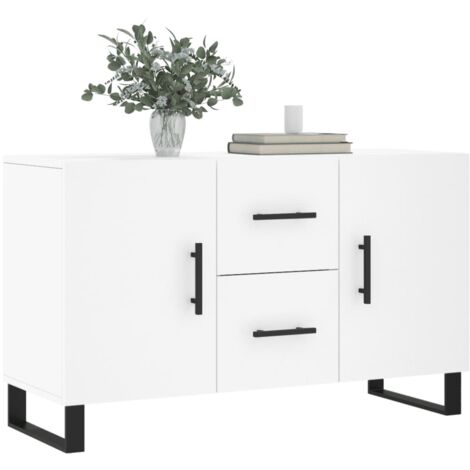 Sideboard，Beistellschrank，Kommode fuer Flur, Kueche, Esszimmer und Wohnzimmer Weiß 100x36x60 cm Holzwerkstoff VRINE932991 BonneVie