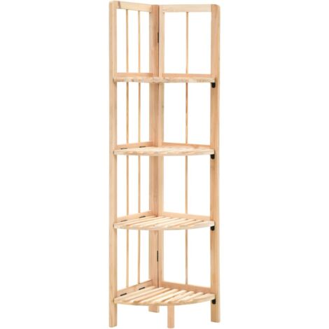 Eckregal,Bücherregal,Pflanzenständer Zedernholz 27x27x110 cm VMEC987506 BonneVie