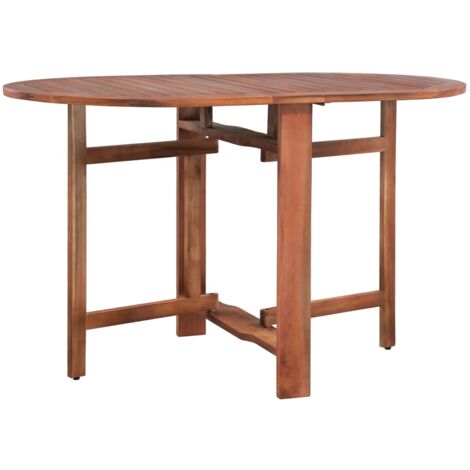 Klappbarer Gartentisch，Camping Klapptisch，Terrassentisch 120 x 70 x 74 cm Akazienholz Massiv VMEC613748 BonneVie