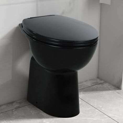 Hohe Spülrandlose Toilette Soft-Close 7cm Höher Keramik Schwarz CFW593681