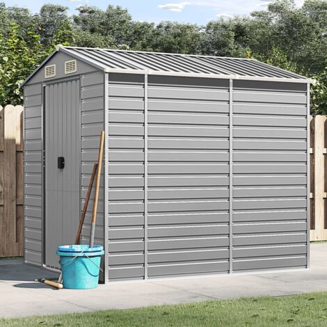 Gerätehaus Hellgrau 191x215x198 cm Verzinkter Stahl CFW307464 (1/5)