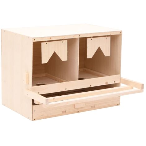 Legenest für Hühner 2 Fächer 63x40x45 cm Massivholz Kiefer CFW305622 (1/5)