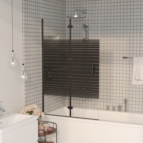 Faltbare Duschkabine ESG 80x140 cm Schwarz CFW574840 (1/5)