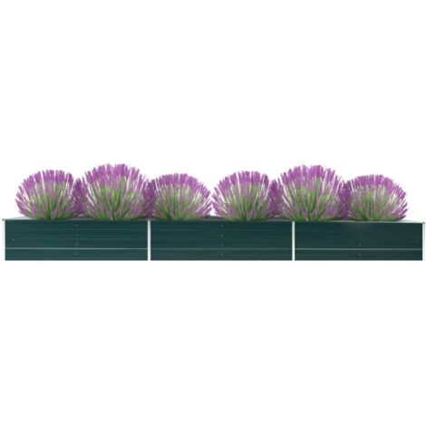 Garten-Hochbeet Verzinkter Stahl 480x80x45 cm Grün CFW341234 (1/5)