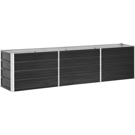 Garten-Hochbeet Verzinkter Stahl 240×40×45 cm Anthrazit CFW898531 (1/5)