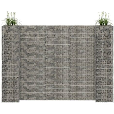 H-förmiger Gabionen-Pflanzkorb Stahldraht 260x40x200 Cm - Gabionen