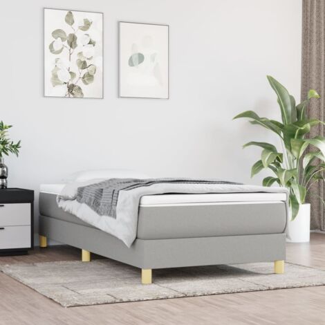 Boxspringbett,Schlafzimmerbett,Polsterbett,Hotellbett Hellgrau 90x200 cm Stoff DXJT681044