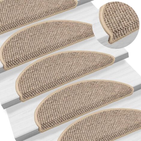 Treppenmatten Selbstklebend Sisal 15 Stk. 56x17x3cm Dunkelbeige CFW965614