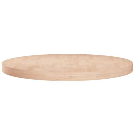 Runde Tischplatte Ø70x4 cm Unbehandeltes Massivholz Eiche CFW113375