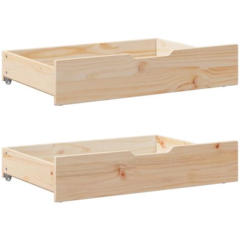 Bettschubladen mit Rollen 2 Stk. 85x55x16 cm Massivholz Kiefer vidaXL475873
