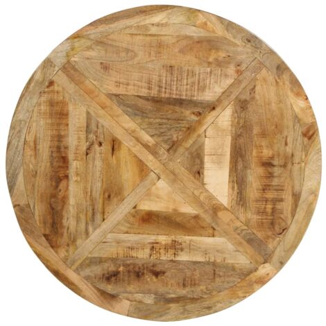 Esstisch Ø110x75 cm Raues Massives Mangoholz vidaXL219896