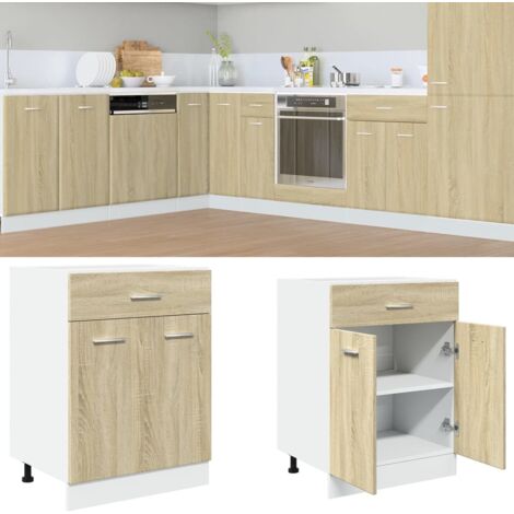 Schubunterschrank Sonoma-Eiche 60x46x81,5 cm Holzwerkstoff vidaXL811889