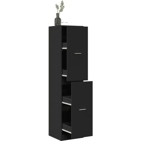 Apothekerschrank Schwarz 40x41x174,5 cm Holzwerkstoff vidaXL