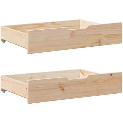 Bettschubladen mit Rollen 2 Stk. 80x55x16 cm Massivholz Kiefer vidaXL235878