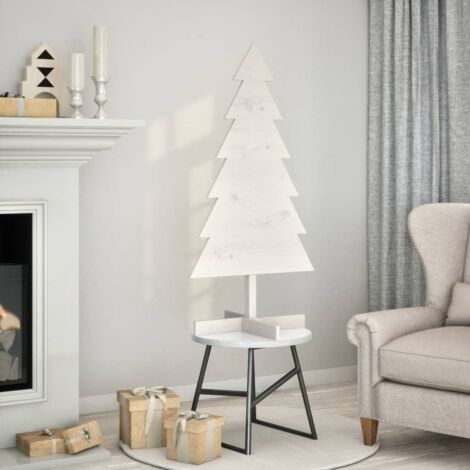 Weihnachtsbaum zum Schmücken Weiß 120 cm Massivholz Kiefer vidaXL294662 (1/5)