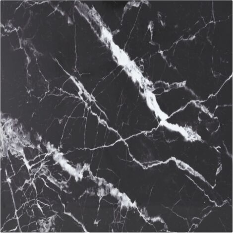 Tischplatte Schwarz 60x60 cm 6 mm Hartglas in Marmoroptik vidaXL814485