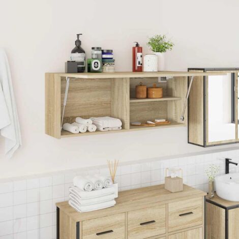 Bad-Wandschrank Sonoma-Eiche 100x25x40 cm Holzwerkstoff vidaXL704519