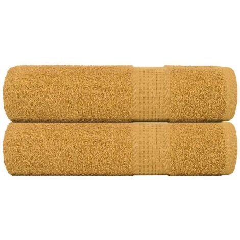 vidaXL Badetücher 2 Stk. Golden 100x150 cm 360 g/m² 100% Baumwolle