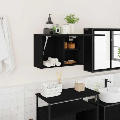 Bad-Wandschrank Schwarz 60x25x40 cm Holzwerkstoff vidaXL
