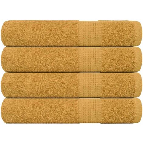 vidaXL Handtücher 4 Stk. Golden 100x200 cm 360 g/m² 100% Baumwolle
