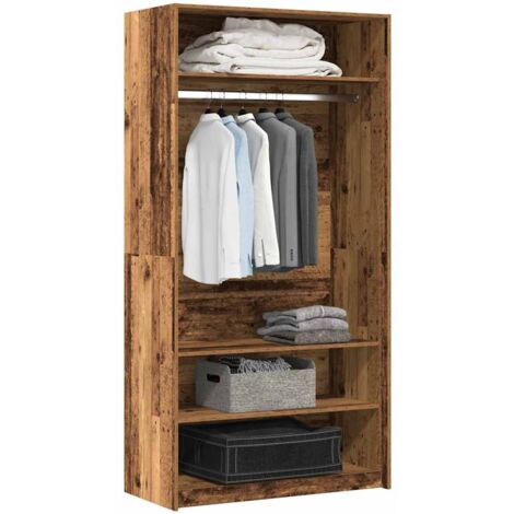 Kleiderschrank Altholz-Optik 100x50x200 cm Holzwerkstoff vidaXL