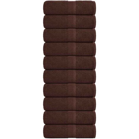 Gästetücher 10 Stk. Braun 30x50 cm 360 g/m² 100% Baumwolle vidaXL203976