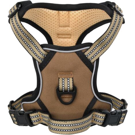 Hundegeschirr mit Leine & Halsband Verstellbar Braun L vidaXL478192
