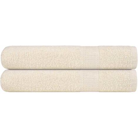 vidaXL Saunatücher 2 Stk. Creme 80x200 cm 360 g/m² 100% Baumwolle